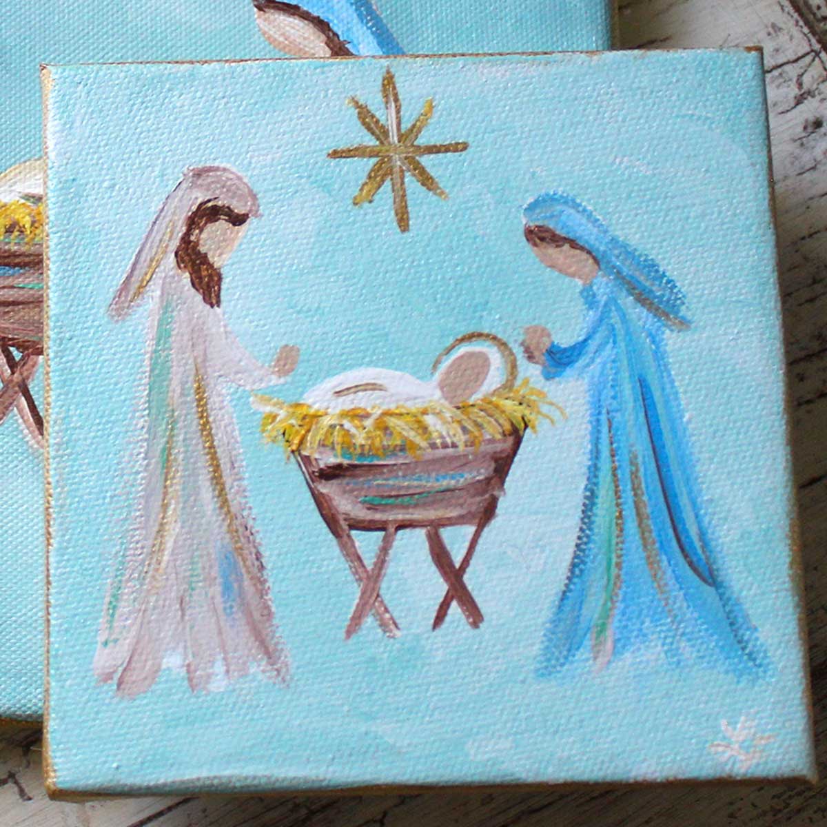 Nativity Scene Original Painting Lemondaisy Design