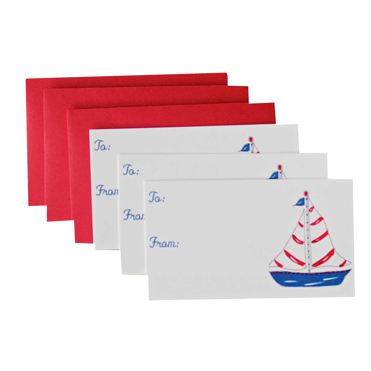 Nautical Sailboat Gift Enclosure Card Set