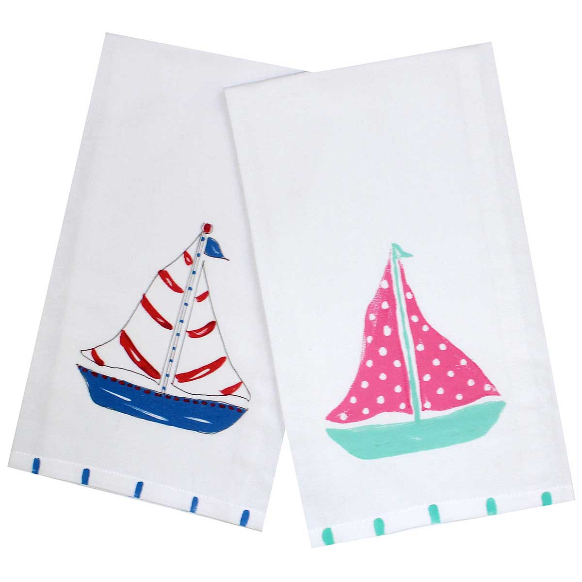 Nautical Sailboat Tea Towel