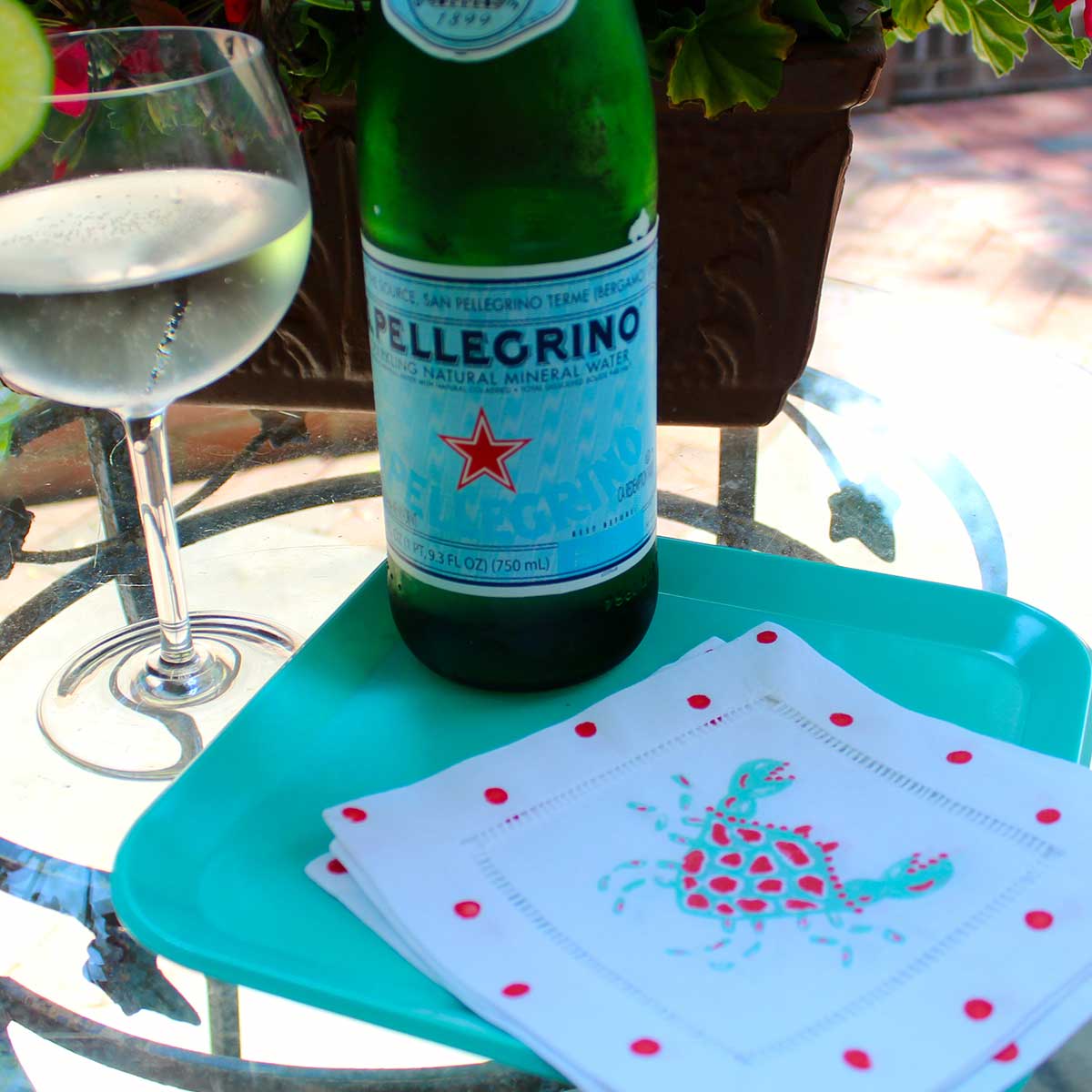 Crab Linen Cocktail Napkins - Thumbnail 5