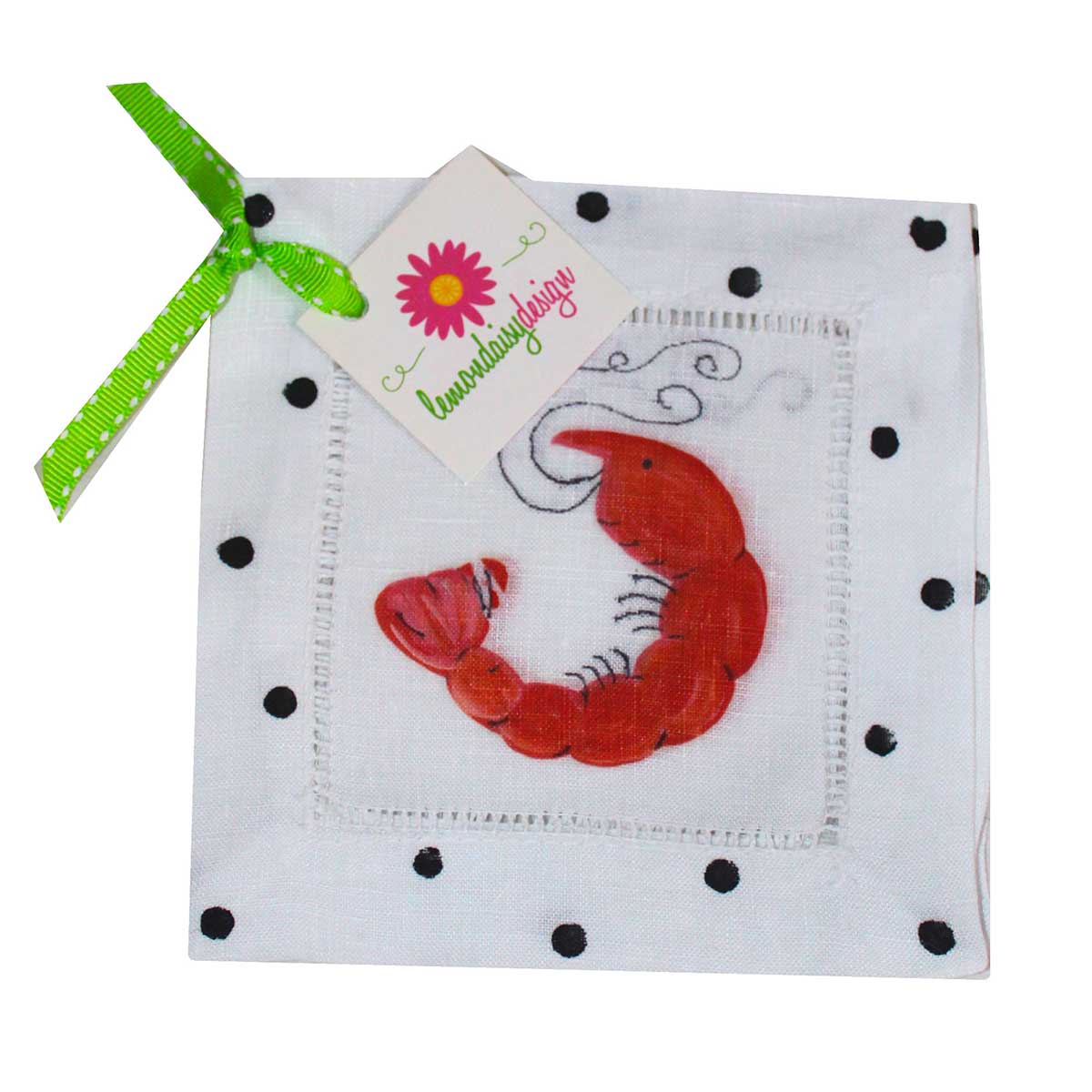 Shrimp Linen Cocktail Napkins - Thumbnail 3