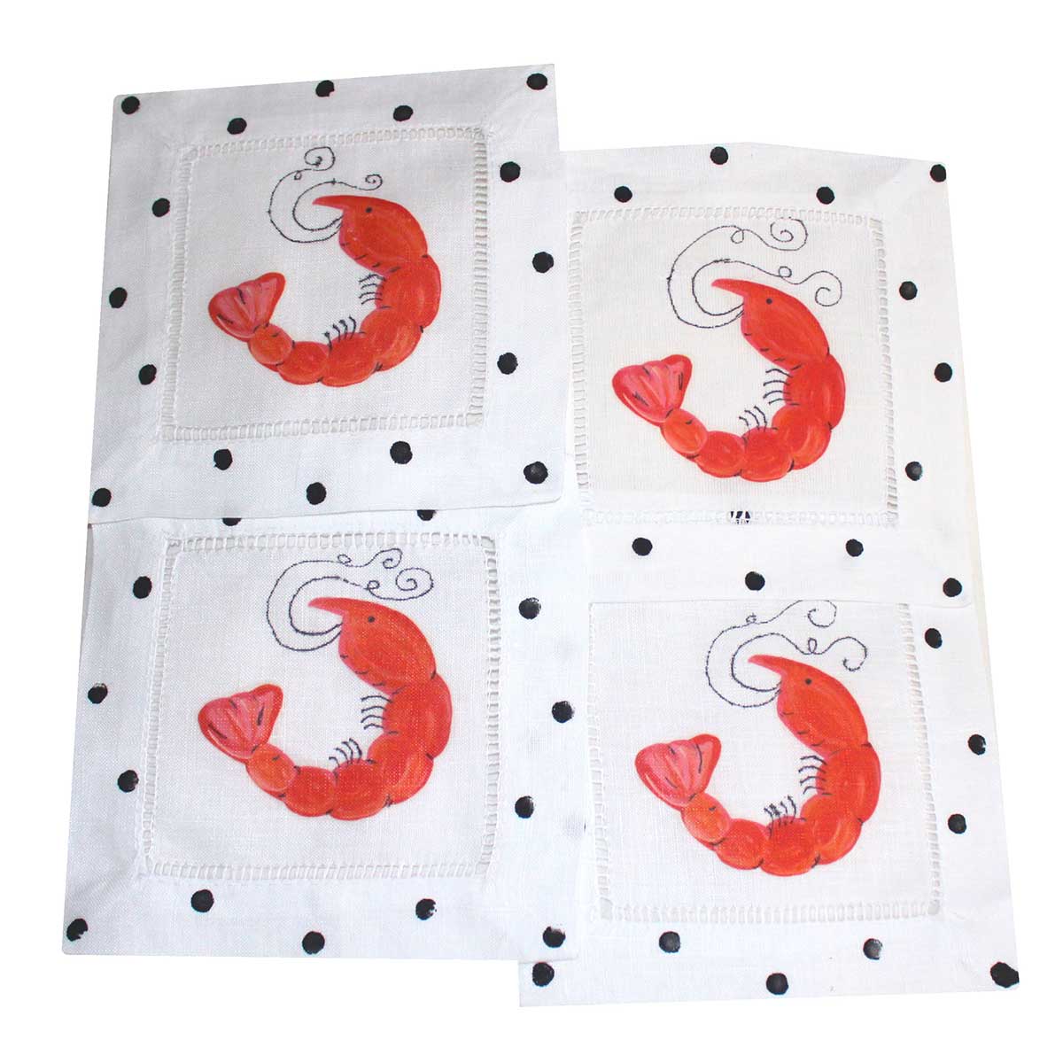 Shrimp Linen Cocktail Napkins - Thumbnail 2