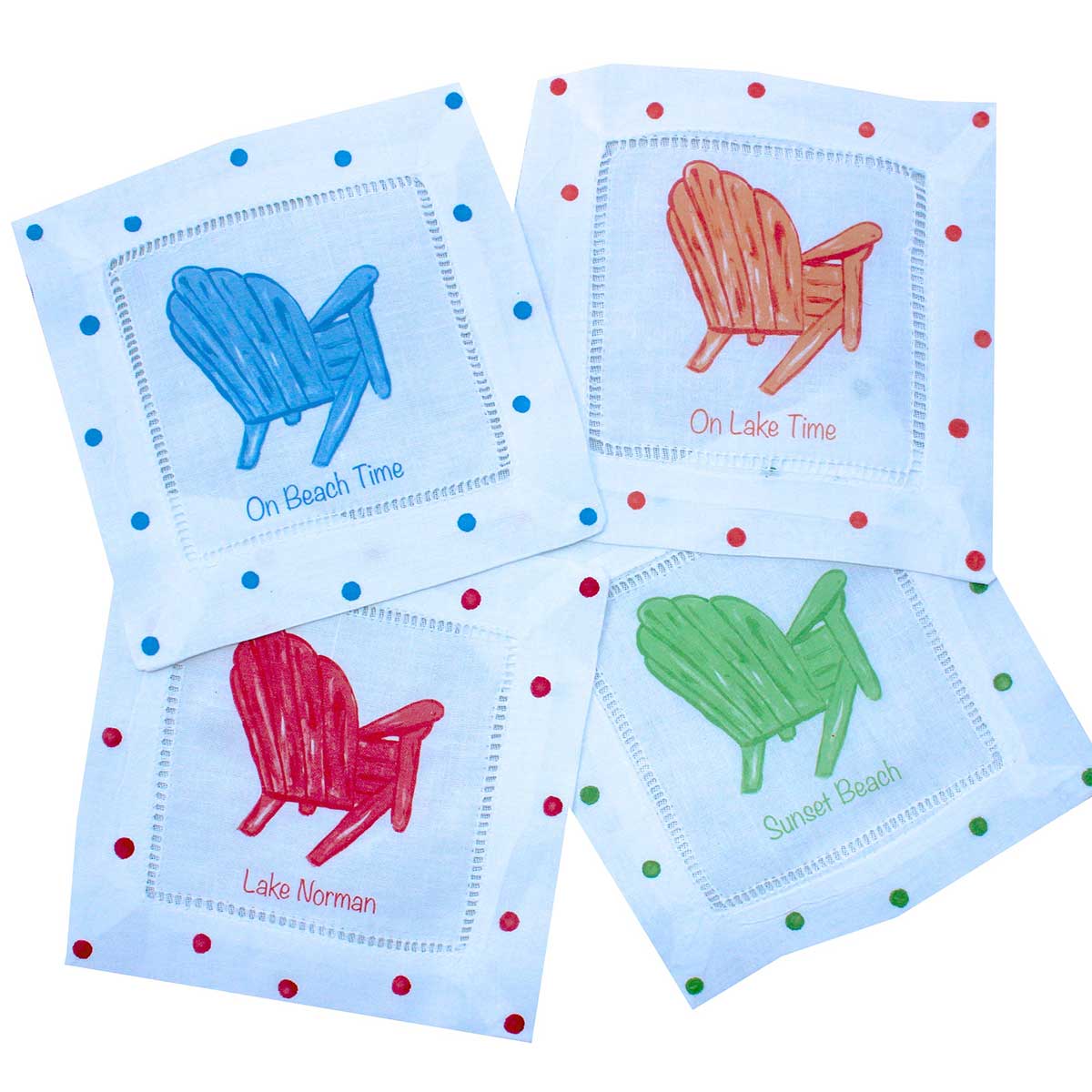 Adirondack Chair Linen Cocktail Napkins