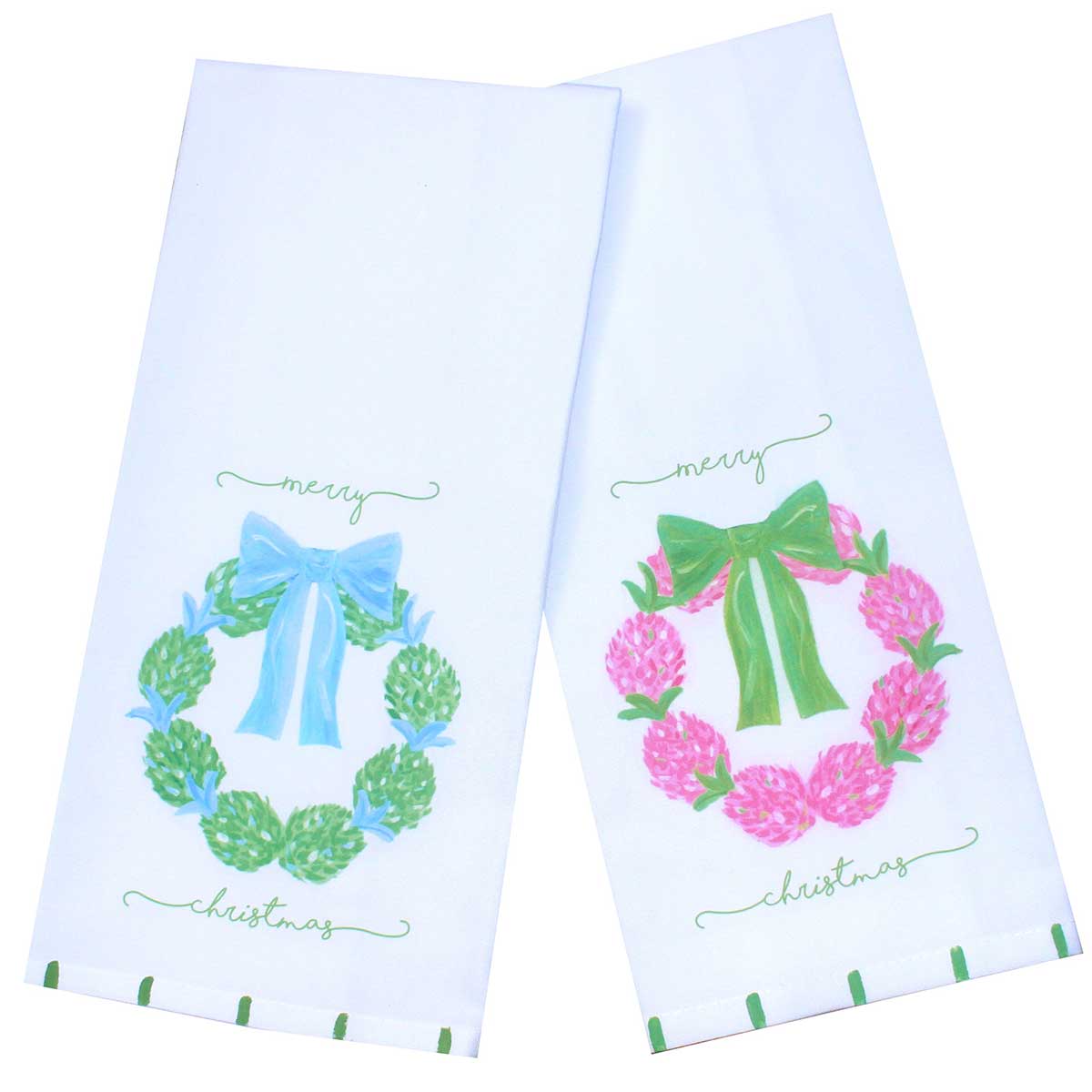 Pineapple Wreath Merry Christmas Tea Towel