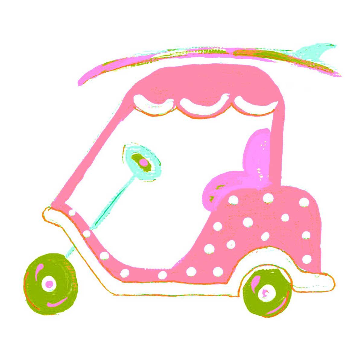 Beach Surf Golf Cart Tea Towels - Thumbnail 2