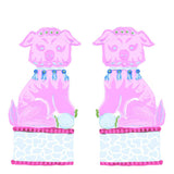 Pink Chinoiserie Foo Dogs Linen Guest Towel