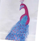 Pink Colorful Peacock Linen Guest Towel