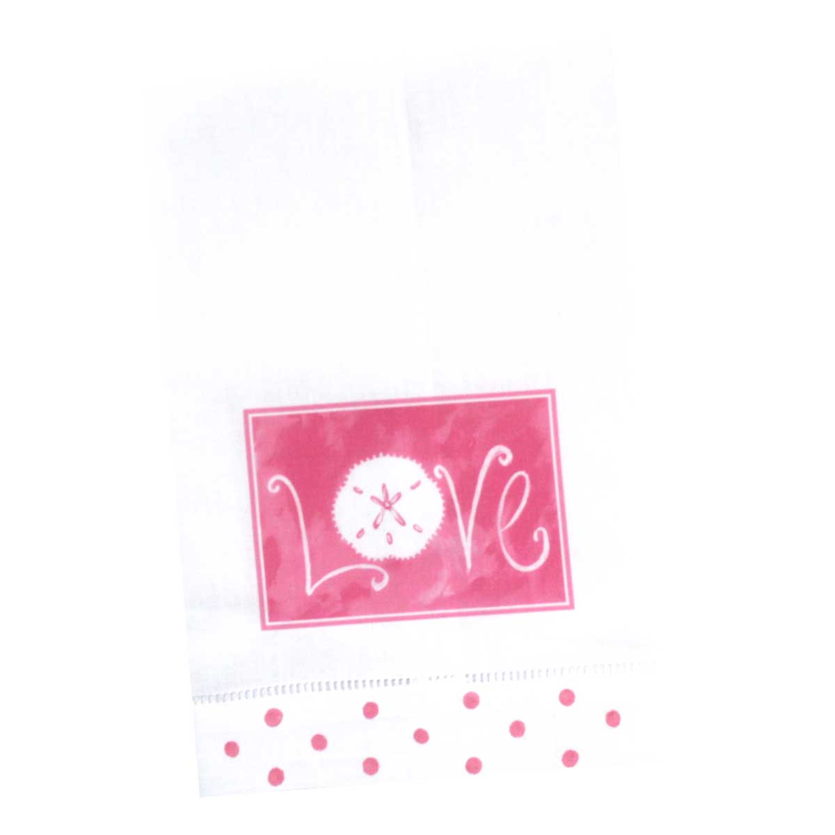 Pink Love Linen Guest Towel - Thumbnail 3