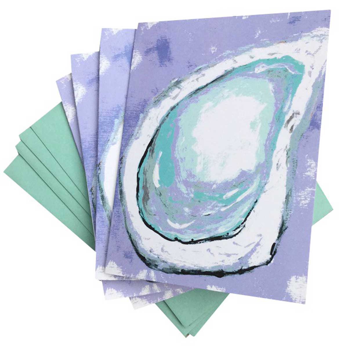 Purple and Turquoise Oyster Notecard Set