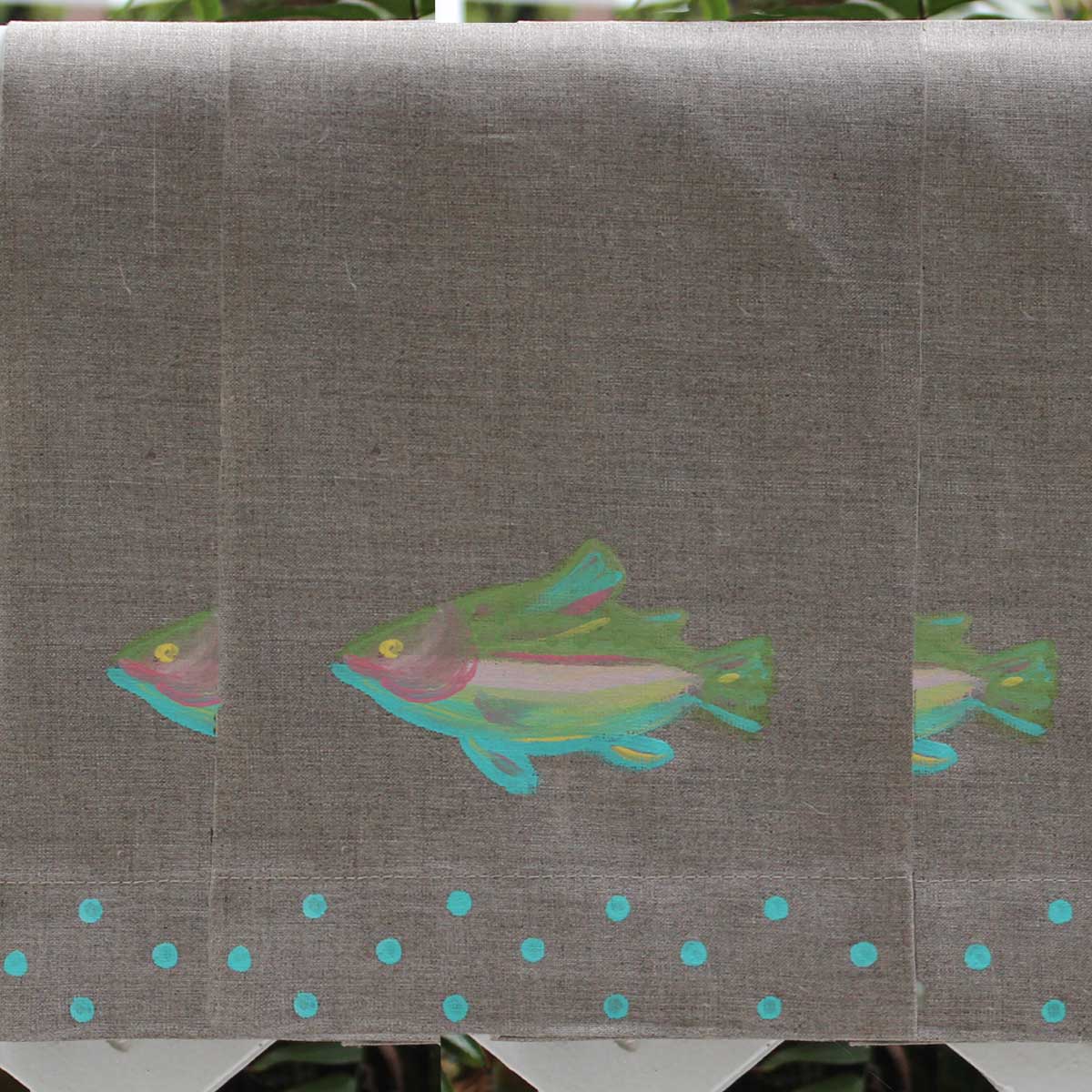 Rainbow Trout Linen Guest Towels