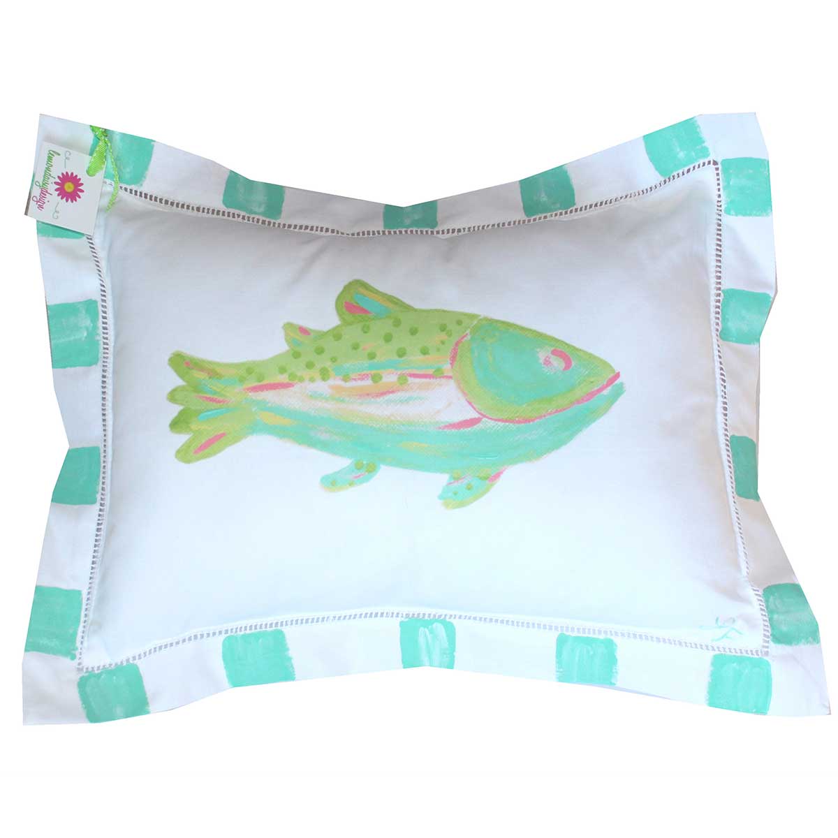 Green Rainbow Trout Fish Pillow