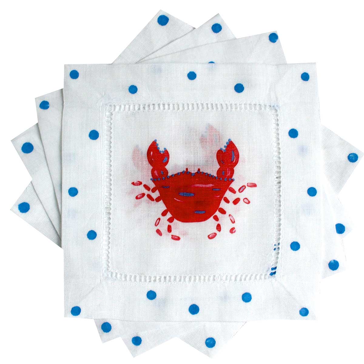 Crab Linen Cocktail Napkins