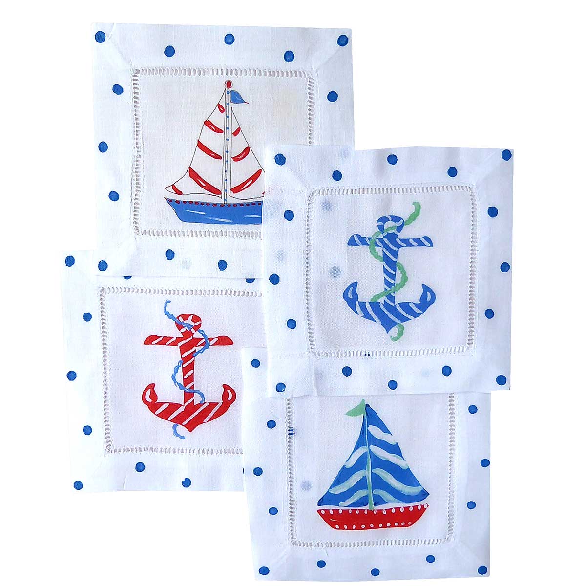 Nautical Linen Cocktail Napkins