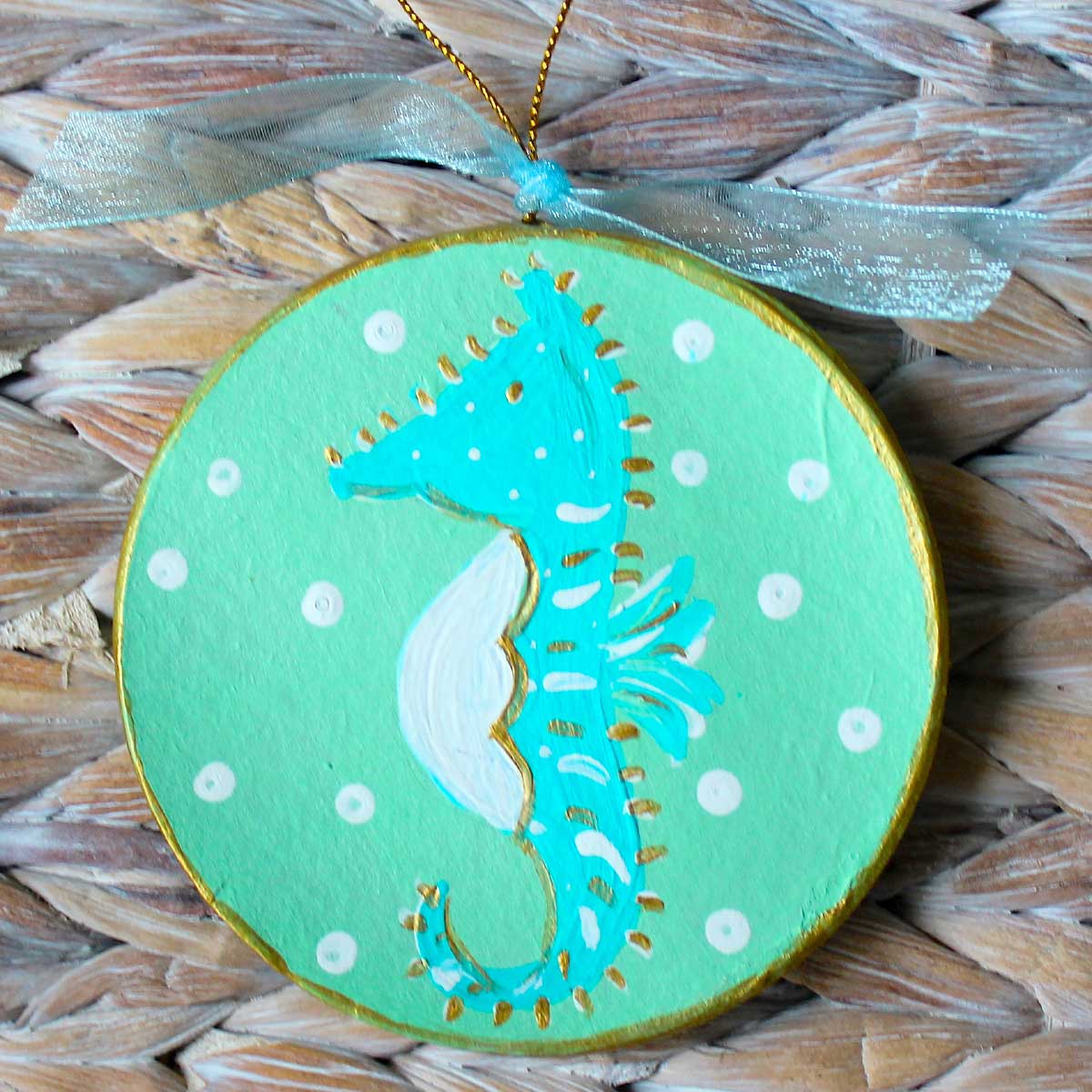 Coastal Christmas Hand Painted Ornament - Thumbnail 5