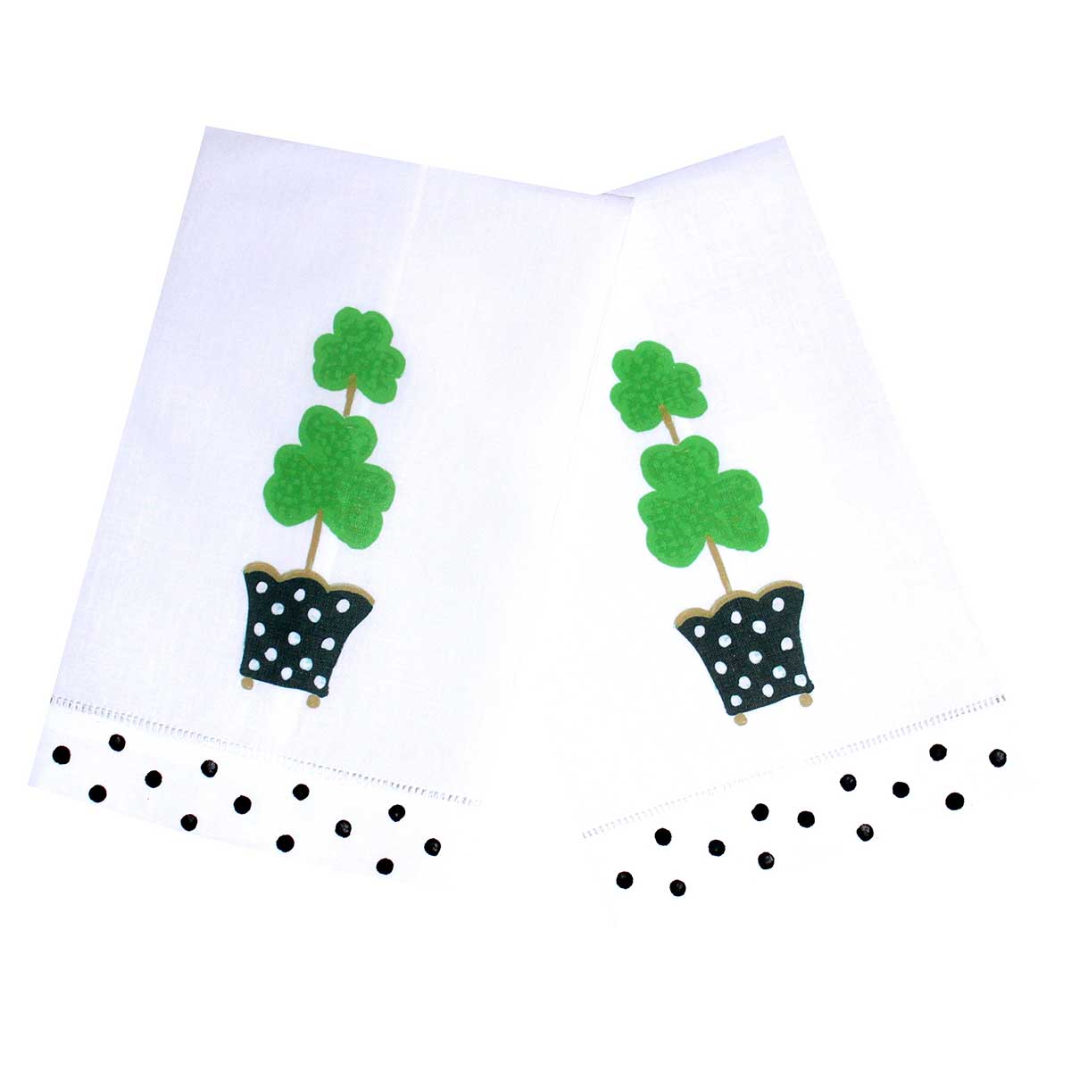Shamrock Topiary Linen Guest Towel