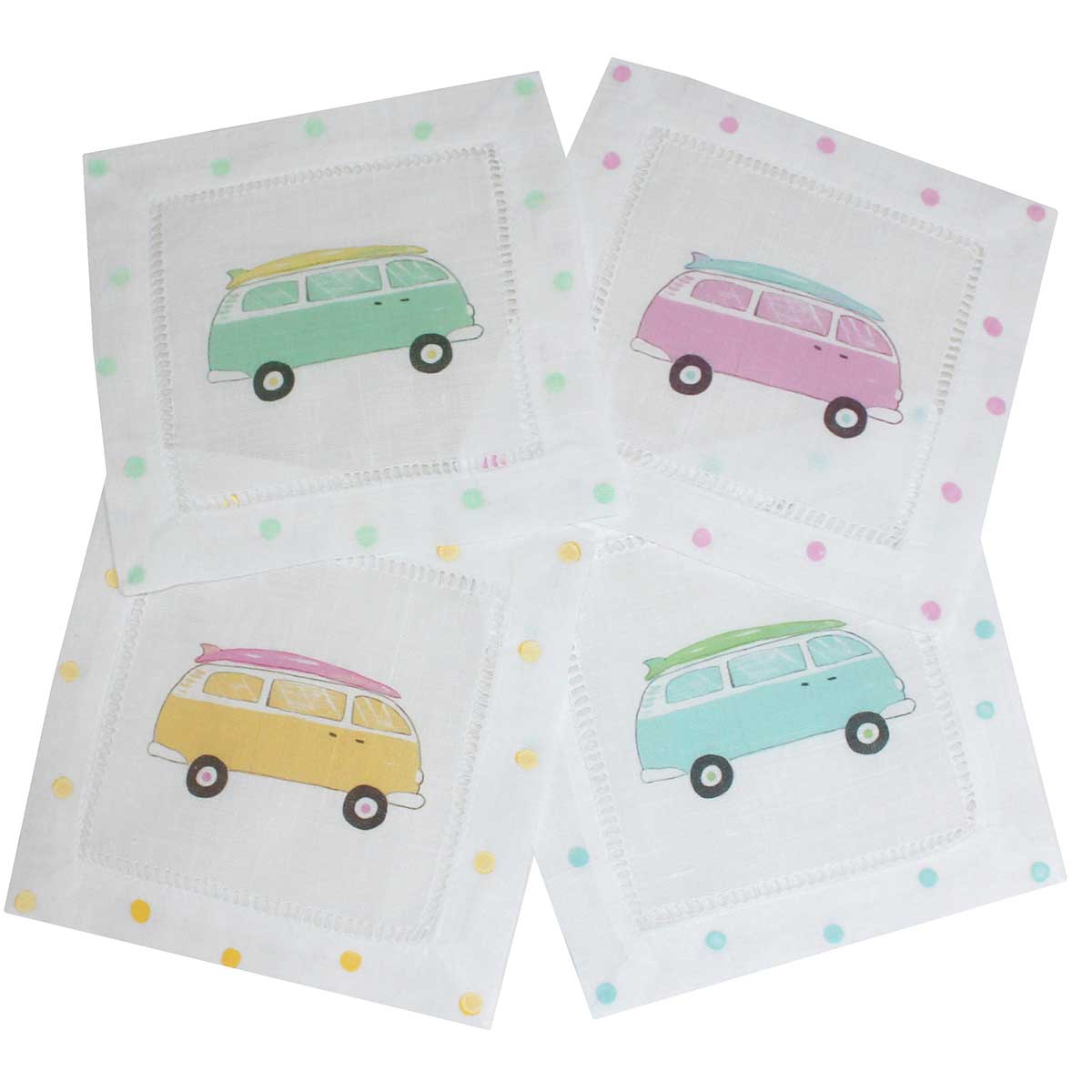 Surfs Up! Surf Van Linen Cocktail Napkins