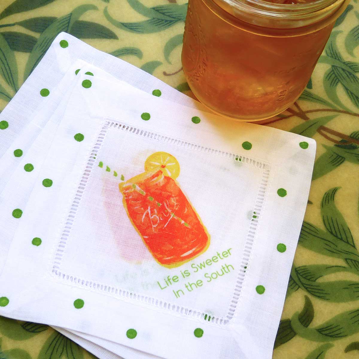 Sweet Tea Linen Cocktail Napkins - Thumbnail 2