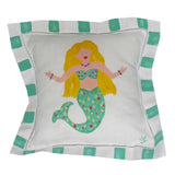 Teal Mermaid Linen Pillow