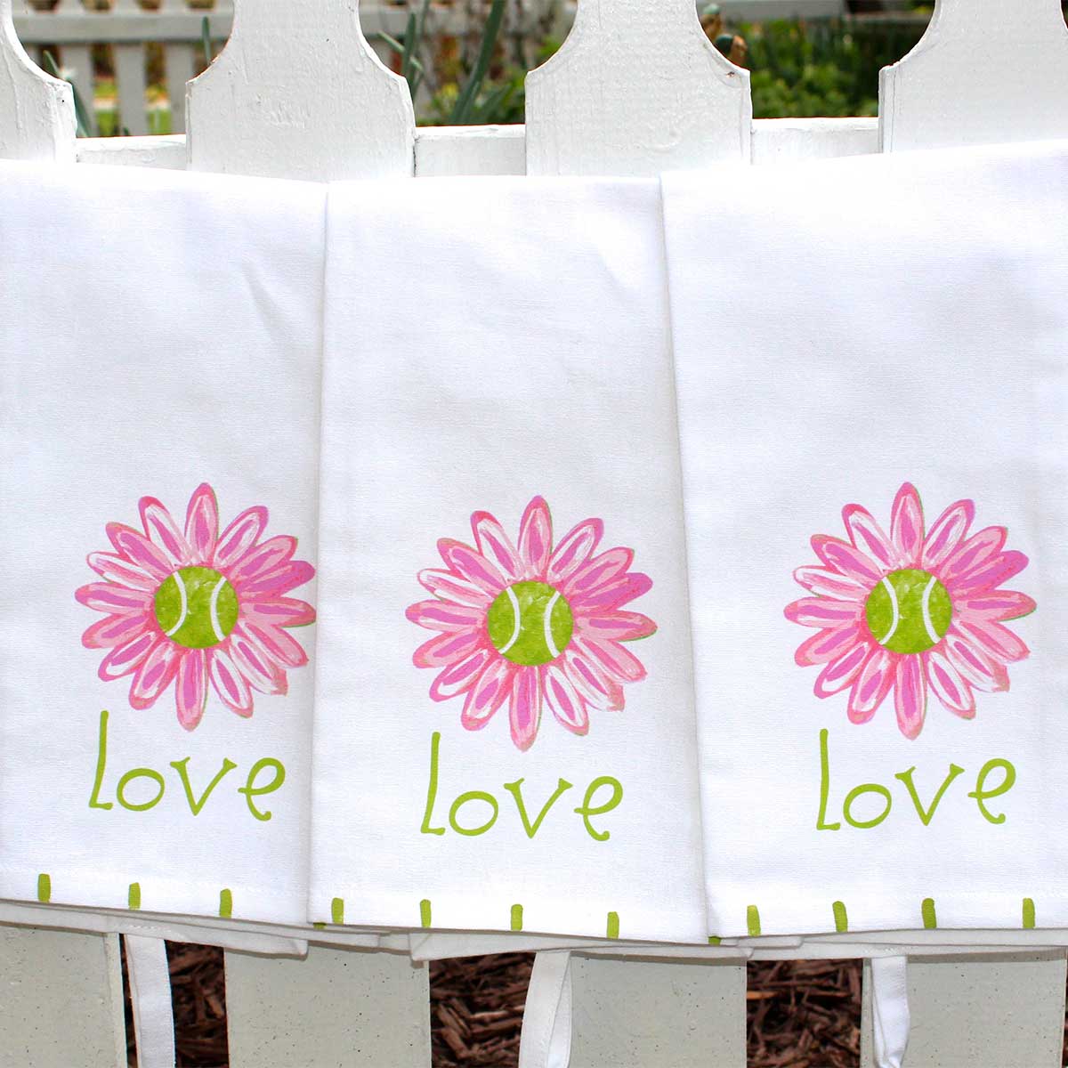 Tennis Love Daisy Tea Towel