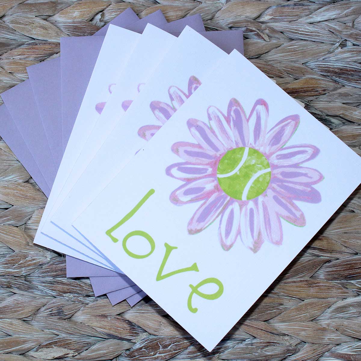 Lavender Tennis Love Notecard Set