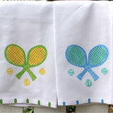 Green Colorful Tennis Racquet Kitchen Towel
