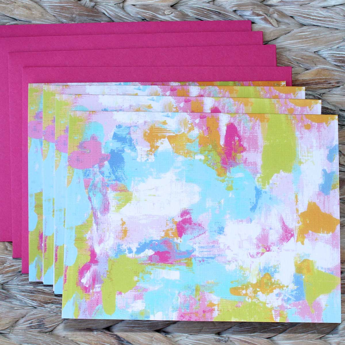 Tropical Color Abstract Art Notecard Set