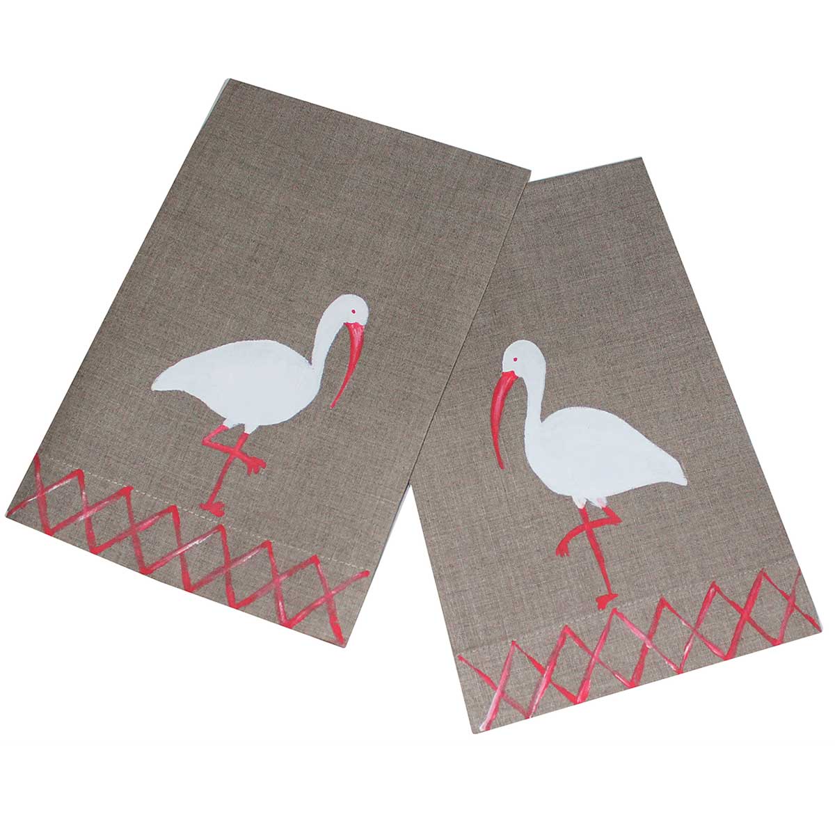 Tropical Ibis Linen Guest Towel Set
