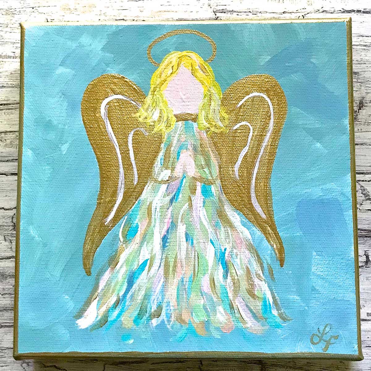 Turquoise Abstract Angel Art