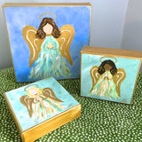 Turquoise Abstract Angel Art