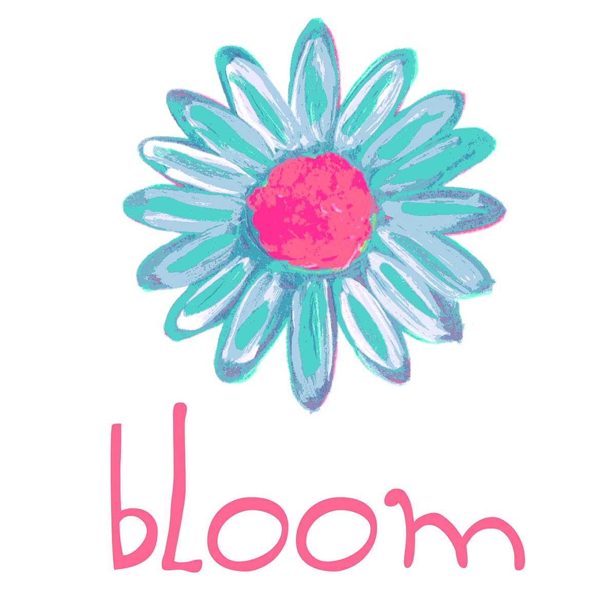 Turquoise Bloom Daisy Tea Towel