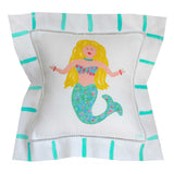 Turquoise Mermaid Linen Pillow