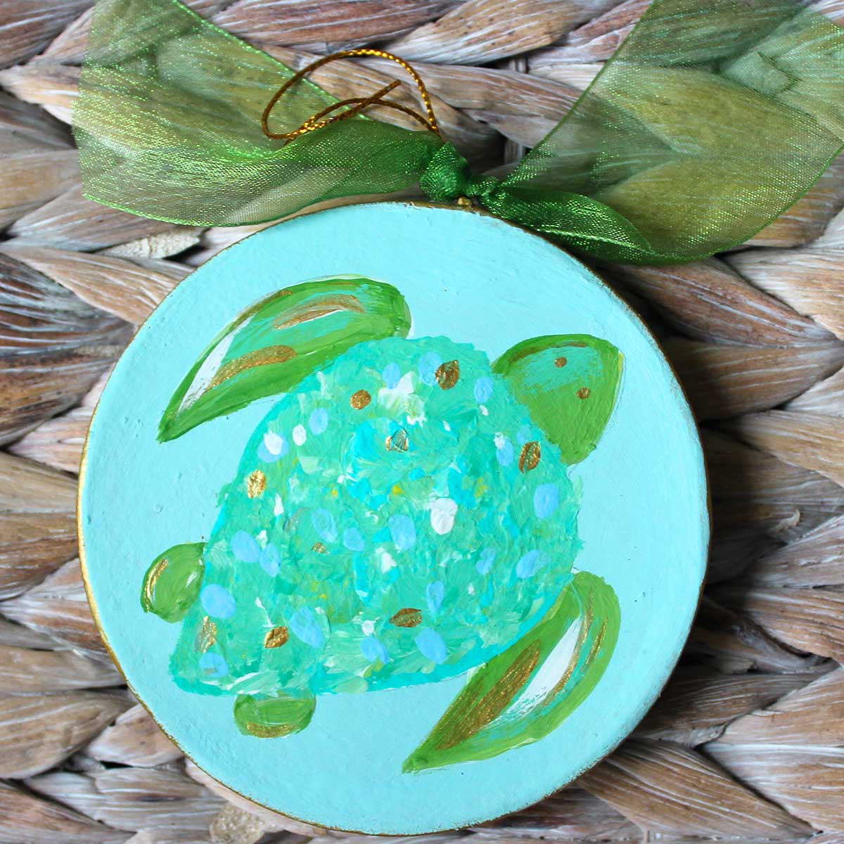 Coastal Christmas Hand Painted Ornament