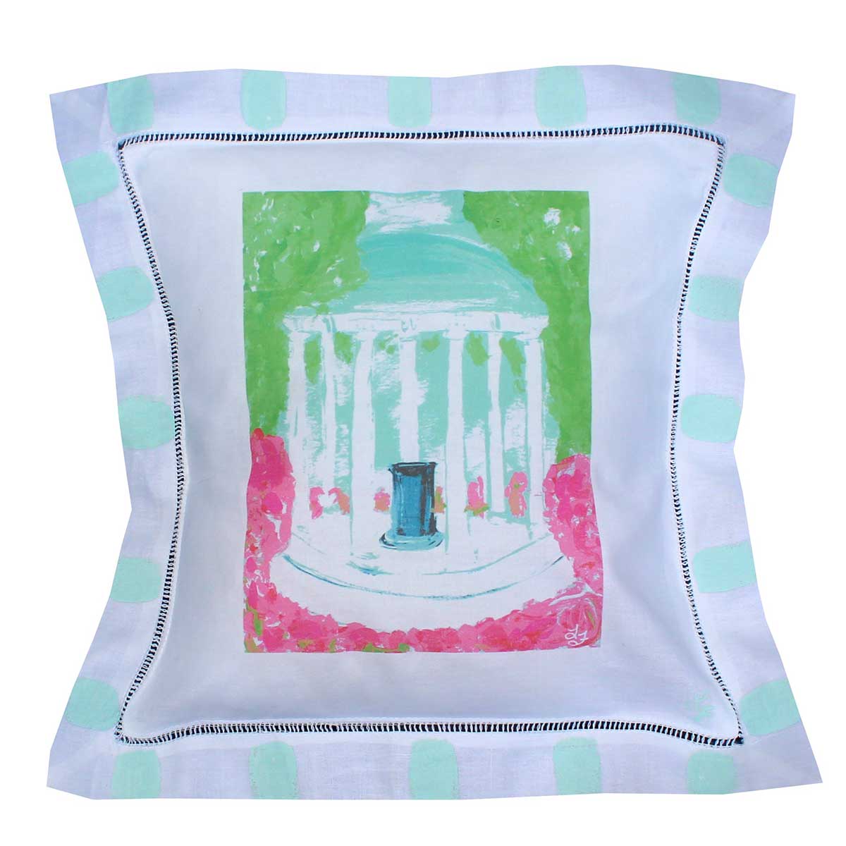 UNC Old Well Linen Pillow