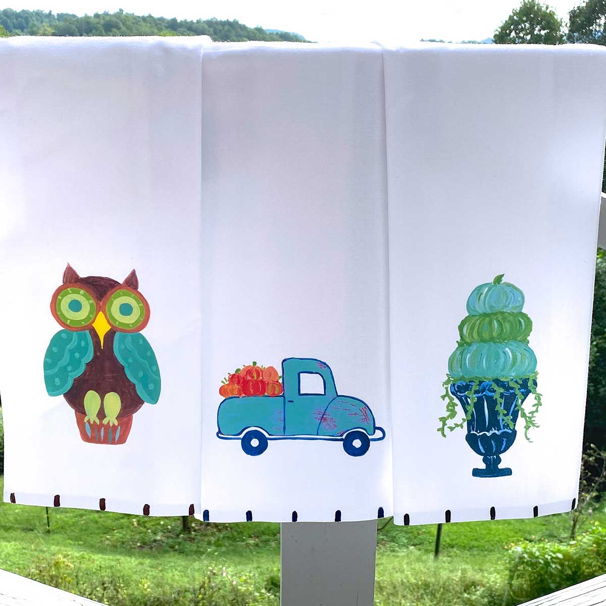 Pumpkin Truck Tea Towel - Thumbnail 2